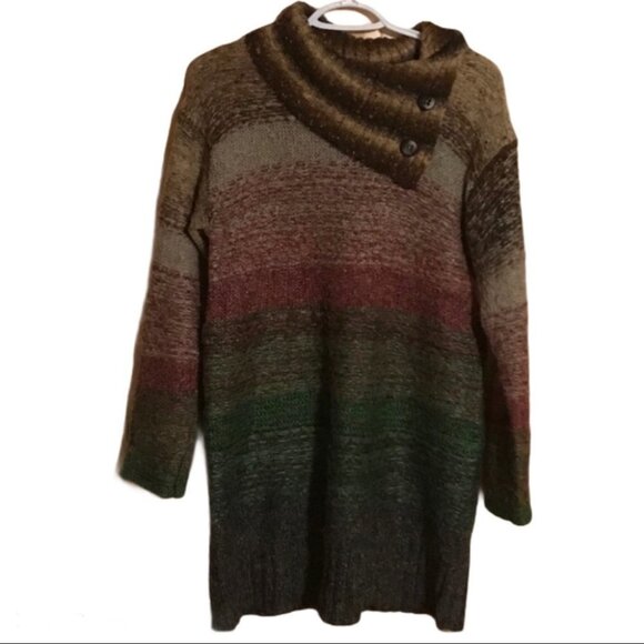 35. Olivia M Multi-toned Long Fall  Knit Sweater - Picture 1 of 8